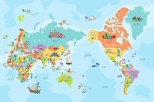 [ILL113] Children's Flag World Map