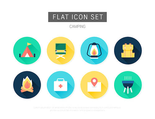 Unique camping flat icon (lovely)