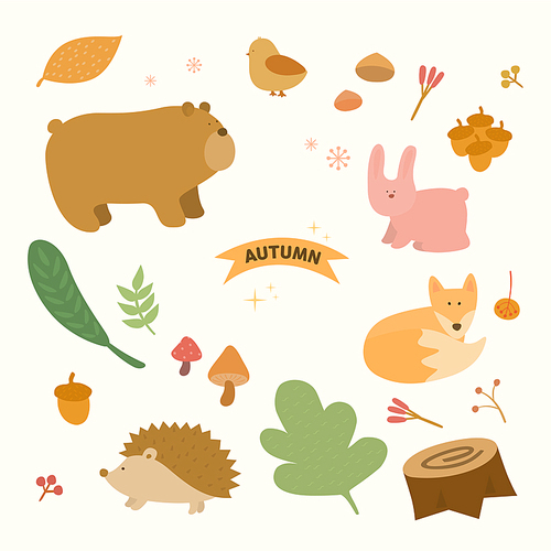Collection of soft autumn illustrations 02(sese)