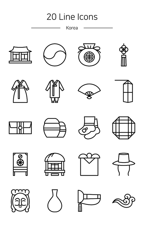 Line Icons - South Korea