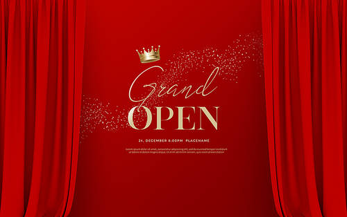 Luxury curtain object, grand opening background_001
