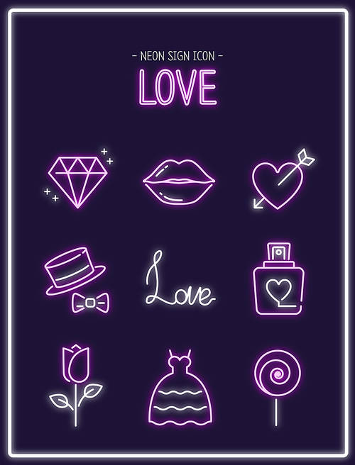 love - neon sign icon 1