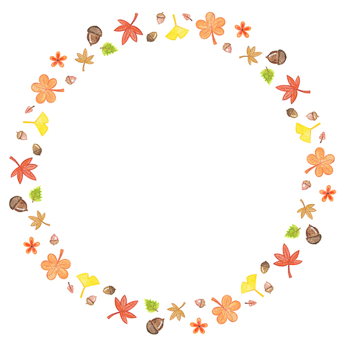 Autumn illustration - frame of various maple leaves