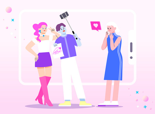 Virtual reality, VR, virtual world, avatar, metaverse, a user who meets and takes pictures of idol characters in the virtual world