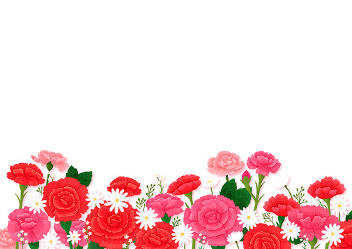 Red Carnation Bouquet Frame Anniversary Mother's Day Mother's Day Teacher's Day Object Illustration