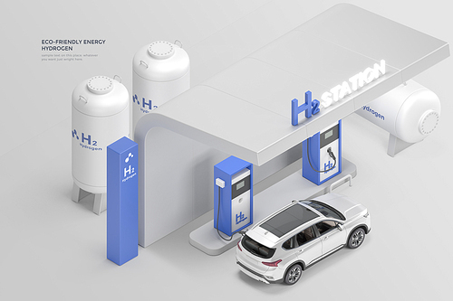 Eco-friendly energy hydrogen car charging station
