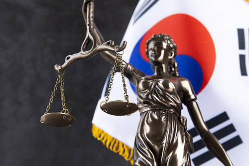 Crime and Law-Statue of Justice and Taegeukgi
