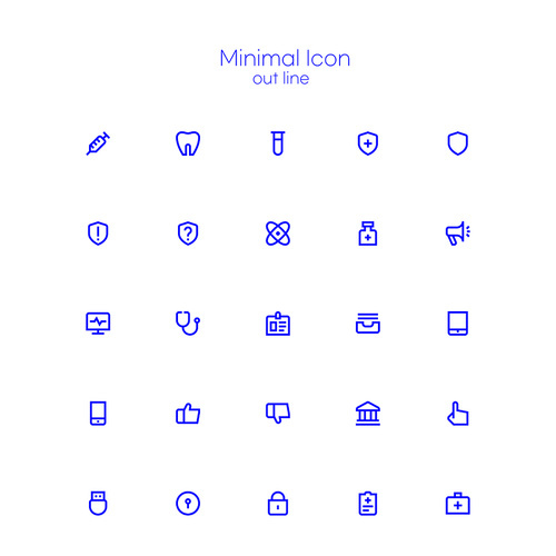 Simple and minimalistic vector line icon series