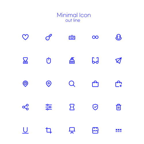 Simple and minimalistic vector line icon series