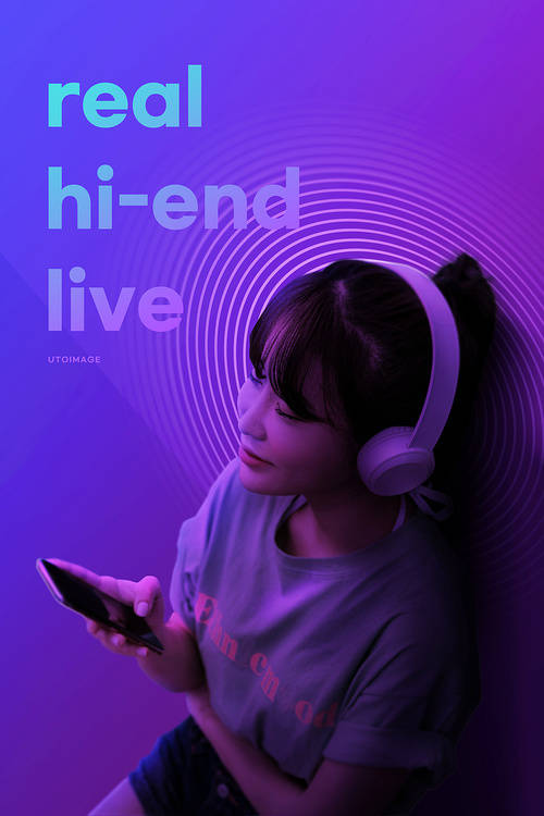 Woman enjoying high fidelity sound effects
