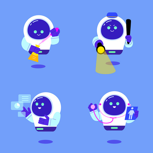 artificial intelligence android robot vector illustration series