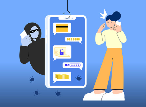 Cell phone phishing crime through personal information