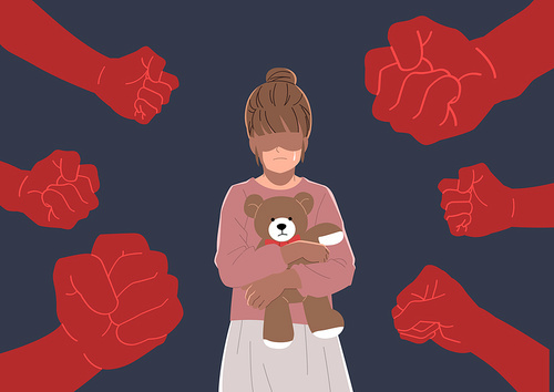 Child abuse violence crime image illustration