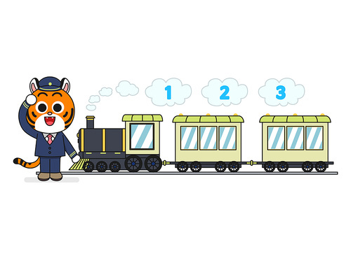Engineer tiger character children education theme vector image series illustration