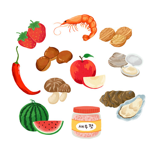 Republic of Korea regional specialties Chungcheongnam-do object illustration image