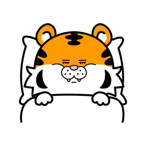 Sleeping tiger emoticon vector image illustration