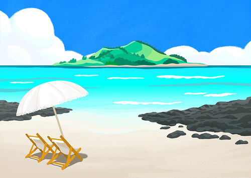 Image illustration of Hyeopjae Beach and Geumneung Beach where Biyangdo can be seen