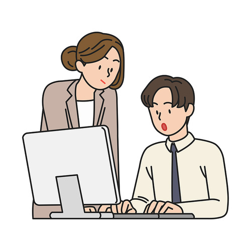 Vector image illustration of people explaining business collaboration