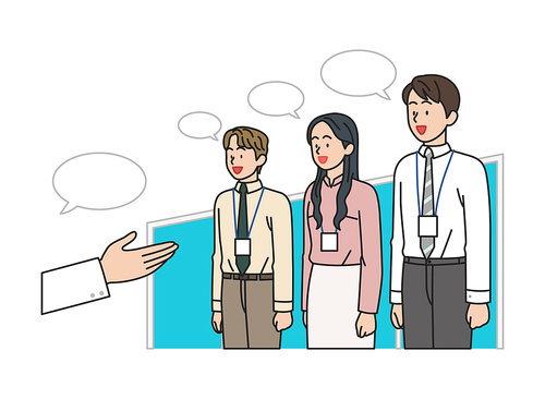 Vector image illustration of introducing a new employee