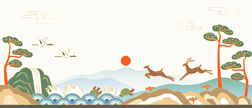 New Year Event_Korean Traditional Background Vector Illustration