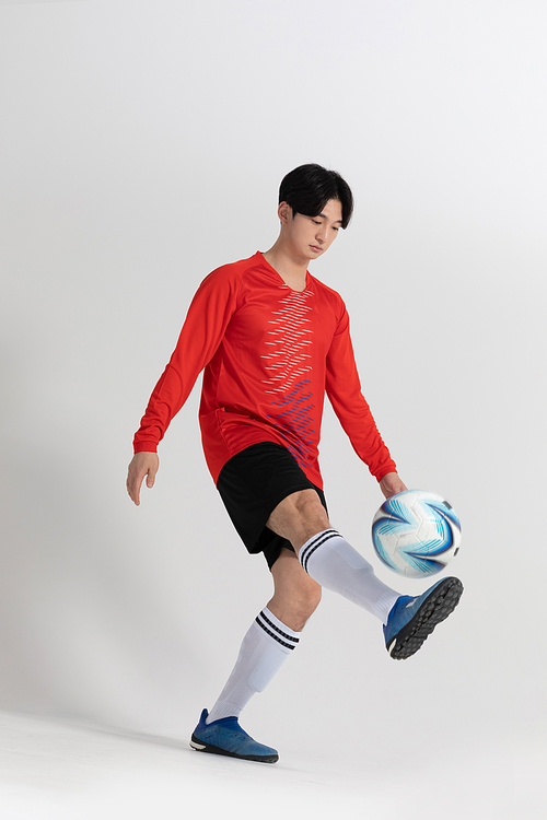 Sports_Hobby Activities Soccer Trekking Male Player Photo Image