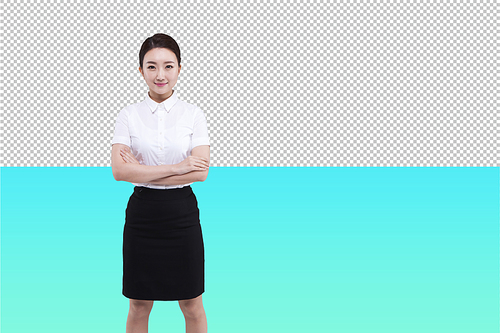 A woman in a suit for an office worker theme PNG