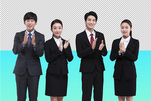 Office worker theme men and women in suits PNG