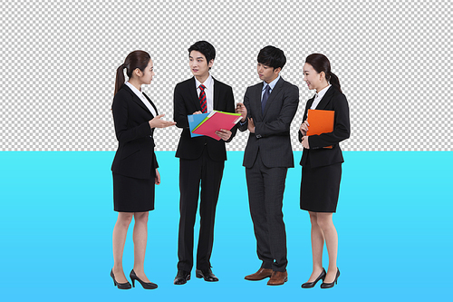 Office worker theme men and women in suits PNG