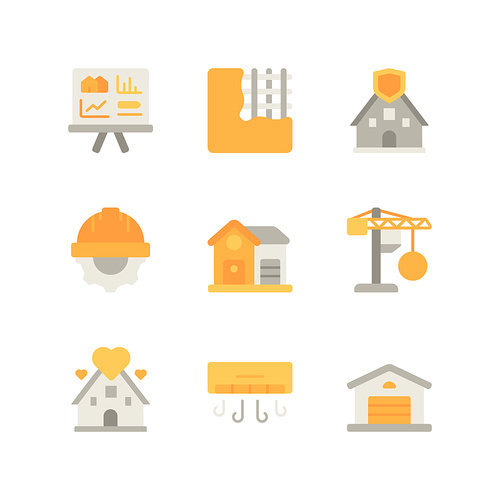 Real Estate_Construction and Building Related Vector Icons