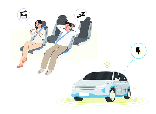 Smart Mobility_Autonomous Driving Vector Illustration