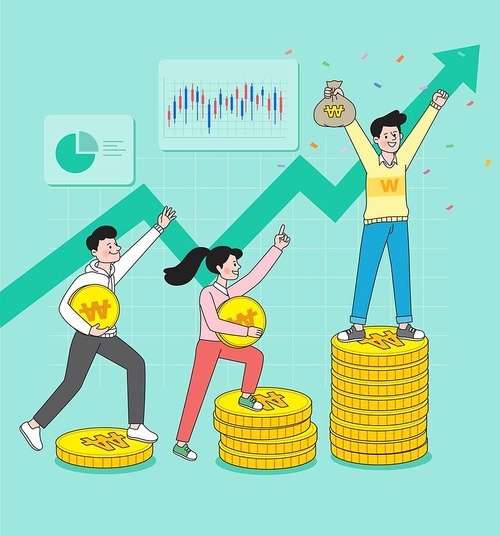 Financial technology_MZ generation financial investment vector illustration