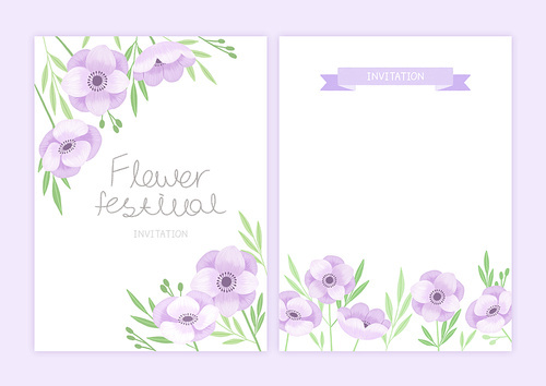 Invitation_spring flower invitation front and back illustration