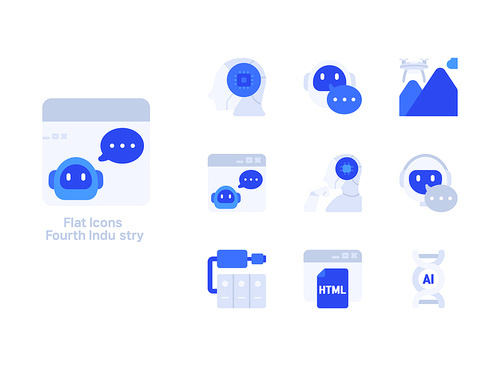 4th Industry_Artificial Intelligence Information and Communication Vector Icon