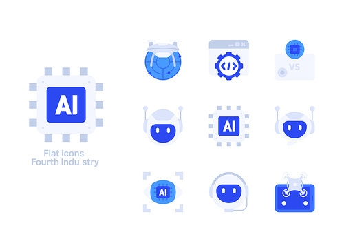 4th Industry_Artificial Intelligence Information and Communication Vector Icon