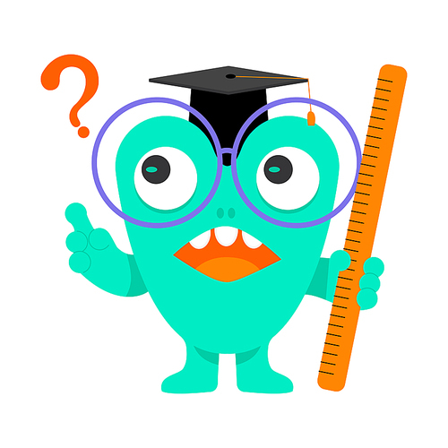Children's Education Character_Curious Monster Character Vector Illustration