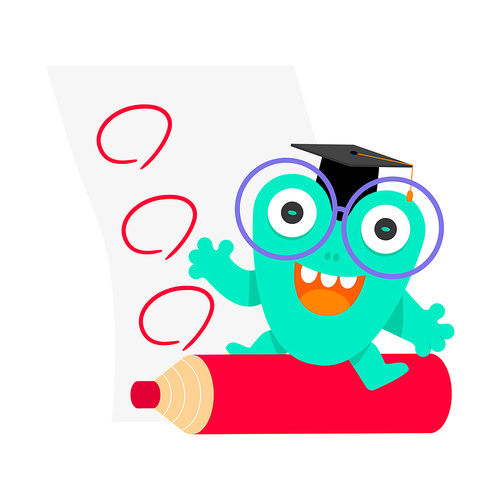 Children's education character_Mathematics perfect monster character vector illustration