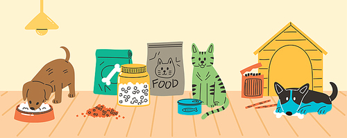 Pet_food and snack vector illustration