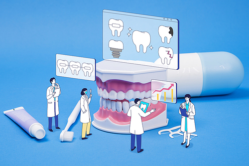 Research illustration_tooth analysis photo synthesis illustration graphic