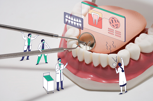 Research illustration_dental treatment photo synthesis illustration graphic