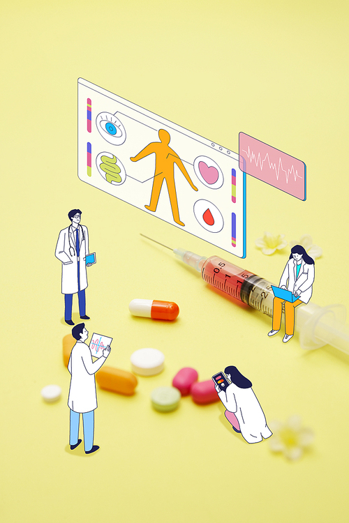 Research illustration_medicine research photo synthesis illustration graphic