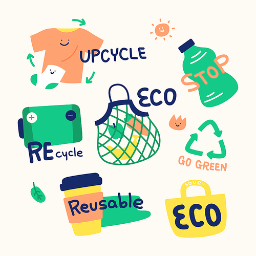 Zero waste eco label vector illustration