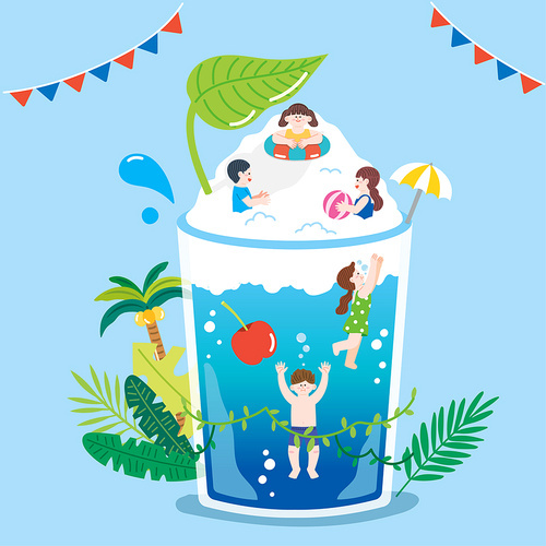 Summer daily _ shaved ice drink vector illustration
