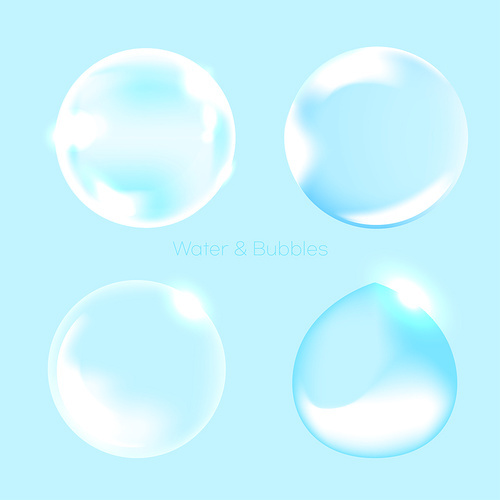 Water drop_soap bubble vector illustration