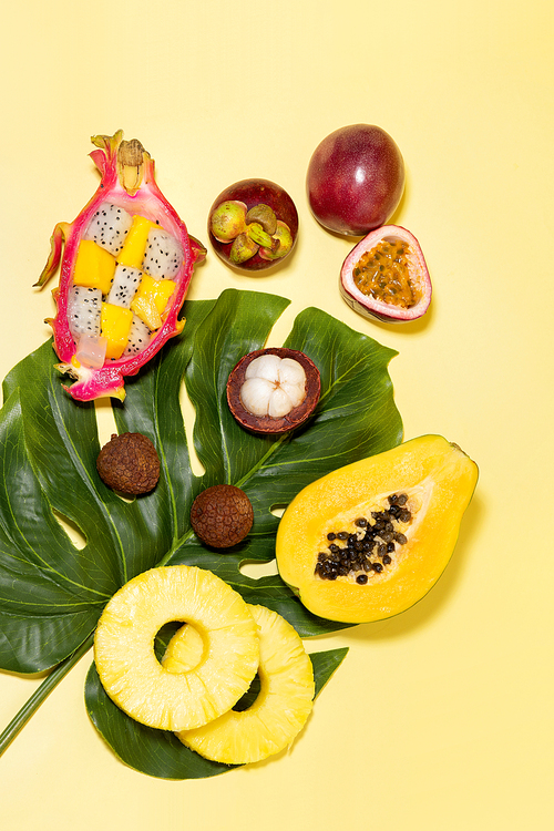 Tropical fruit_tropical leaf and tropical fruit collection photo image