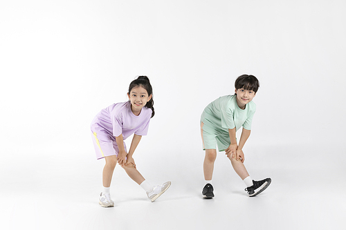 Child _ photo image of bare body gymnastics before exercise