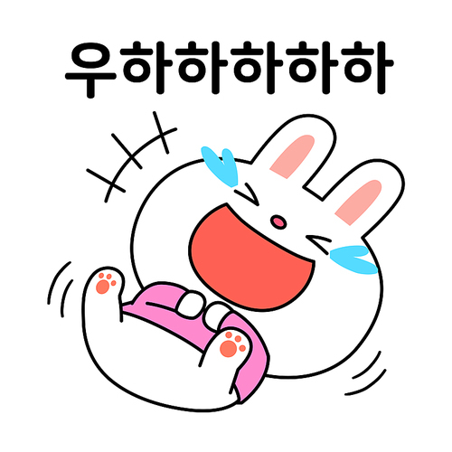 Rabbit emoticon_laugh vector illustration