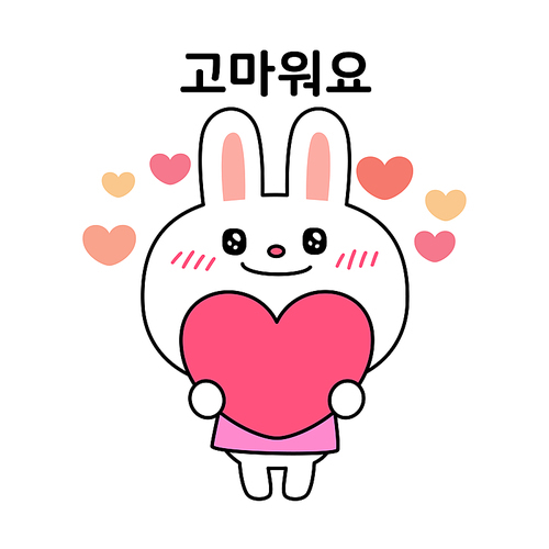 Rabbit emoticon_thank you vector illustration