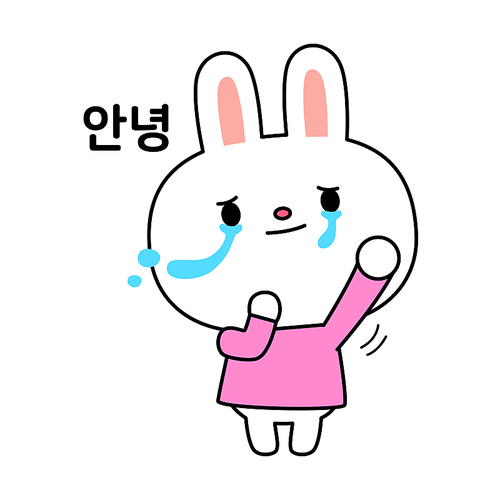 Rabbit Emoticon_Hello Vector Illustration