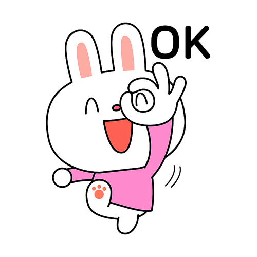 Rabbit emoticon_okay vector illustration