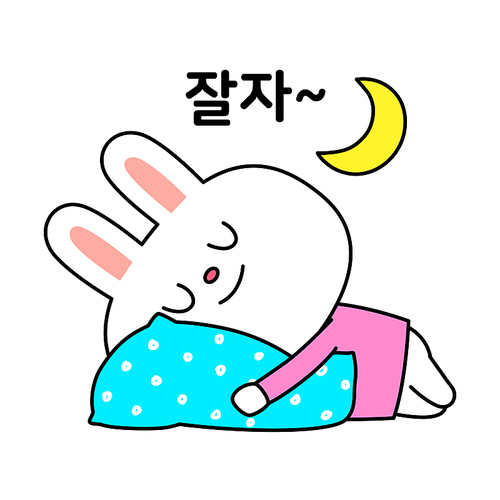 Rabbit emoticon_sleep vector illustration